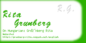 rita grunberg business card